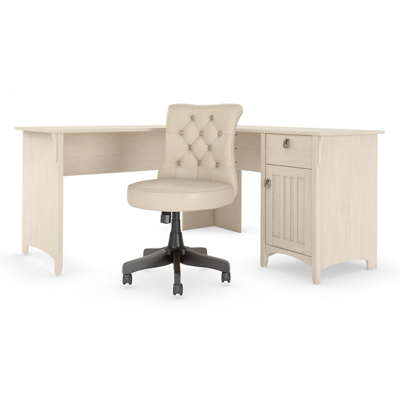 Three Posts™ Salina LShape Executive Desk and Chair Set & Reviews